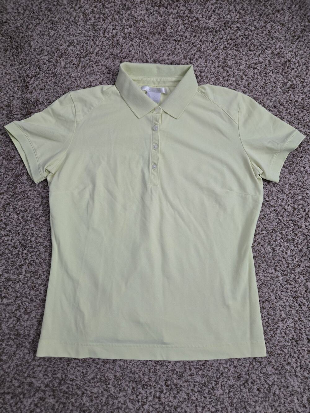 NIKE Golf Womens M Yellow Fit Dry Polo Shirt Lightweight Athletic Top